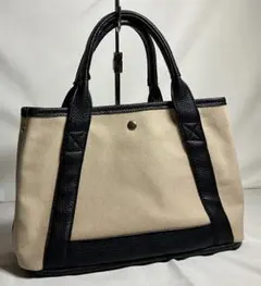 【極美品】キャンパス×レザー/トートバッグ/オールシーズン