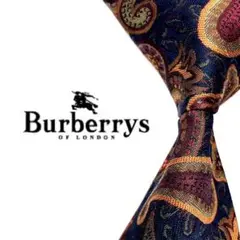 ◆美品◆ Burberry ネクタイ 青色 高級感 ペイズリー ビンテージ