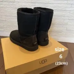 UGG アグ クラシックショート ブラック size6 23cm 黒