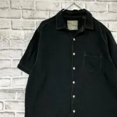 半袖シルクシャツ！アロハ　ブラックL 730