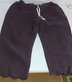 お盆セールSM2サマンサモスモス裾スカラップ刺繍パンツチャコール