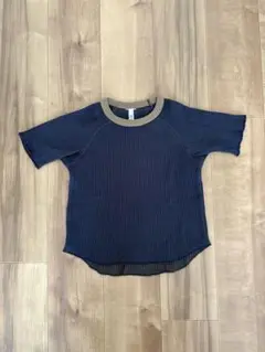MOUN TEN bicolor waffle T ワッフルT 110