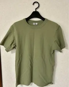 【ユニクロ】オリーブグリーン クルーネック Tシャツ メンズS