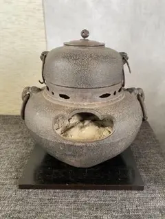 古い鉄瓶と風炉セット（灰付き）#893 完売 古い鉄瓶と風炉セット（灰付き）#893 （Yahoo!オークション