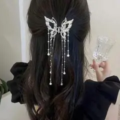 バタフライモチーフ　バンスクリップ　ヘアクリップ　アゲハ蝶