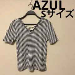 AZULbymoussy 2wayトップス 半袖 ボーダー Vネック レディース