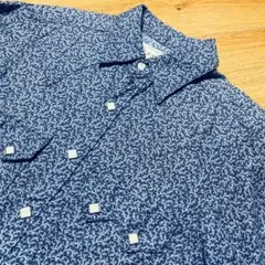 ROCKMOUNT　ウエスタンシャツ青ブルー総柄ツリー柄SM 【美品、usa製】