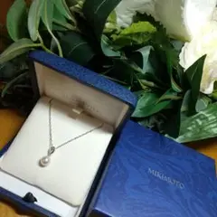MIKIMOTO ミキモト k18ホワイトゴールド 1粒 ネックレス美品