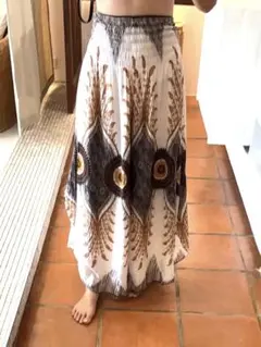 レア柄 タイパンツ レディース ワイドパンツ