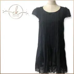 TO BE CHIC トゥービーシック レースミニワンピース 黒 M