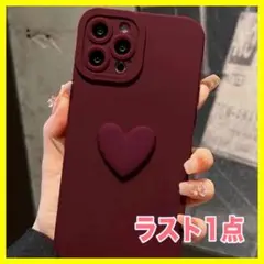 ⁂ラスト1点⁂ iPhone15 ハート　レッド　可愛い　軽量　スマホケース