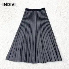 【極美品✨】INDIVI ジャガード プリーツ ニット スカート 36