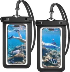 スマホ 旅行 水中 防水ケース IPX8認定 海 2枚セット 水上 プール