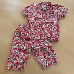 キッズ　120サイズパジャマ　赤　うさぎパンダ柄