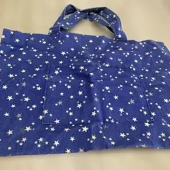 星柄デニム風バッグ25x37