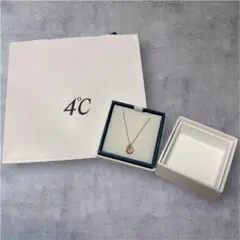 4°C シルバーネックレス　エメラルド　箱あり