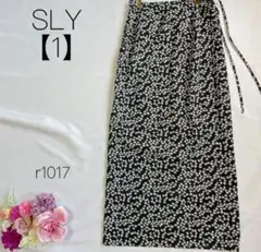 スライ マキシ丈スカート ラップスカート総柄　　花柄　モノクロ　SLY【1】 S