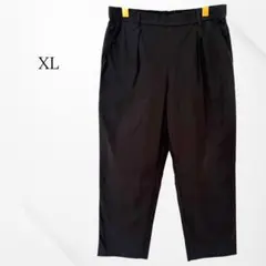 スラックス　ブラック　XL ストレッチ　ウエストゴム　カジュアル　シンプル