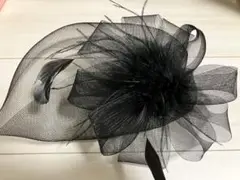 ヘアクリップ　パーティー　ドレス　黒　ブラック
