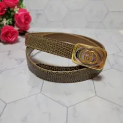 GUCCI ゴールド バックル GCマーク パイソン 風 可愛い ベルト