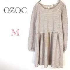 オゾック♡OZOC【M】ミニワンピース チュニック丈 裏地付 長袖 可愛い 秋冬