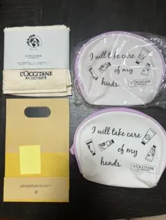⭐︎新品未使用⭐︎ロクシタンオーガニックコットンハンドタオル ポーチ✖️２個