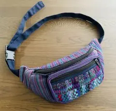 エスニック刺繍ウエストポーチ✴メキシコ産ハンドメイド 民芸品 ボディバッグ