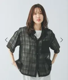 新品 グローバルワーク アソート柄シアーシャツ半袖 M