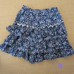 ベルメゾンGITA フリルパンツ花柄ネイビー 120
