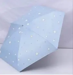 晴雨兼用軽量折り畳み傘★100%遮光★UPF50+★UVカット99.9%水色
