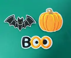 カボチャ＆コウモリ☆ハロウィン☆アイロンワッペン