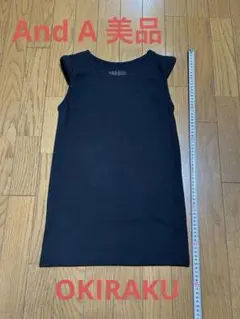 OKIRAKU ×And A ノースリーブ　黒色　タンクトップ XS