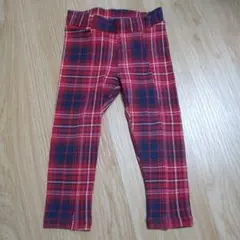 90cm? H&M チェック柄パンツ 赤/ネイビー