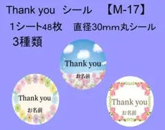 サンキューシール48枚【M-17】メッセージ/ギフト/ほんのきもち/ハンドメイド