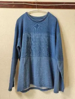 Mサイズ（L）・メンズ長袖カットソー・お洒落デニム風
