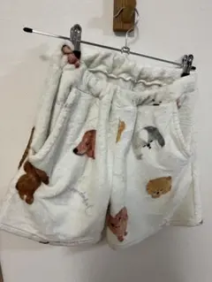 犬柄フリースショートパンツ