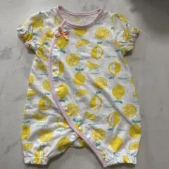 セール✨ベビー服300円✨半袖　レモン柄＆パッチワーク柄ロンパース60-70cm