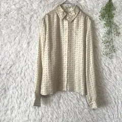 ROPÉ ÉTERNEL Eモノグラムプリントシルクツイルシャツ　シルク100