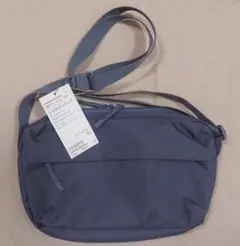 新品タグ付＊無印良品/MUJI＊背面ポケット付き撥水ショルダーバッグ/チャコール