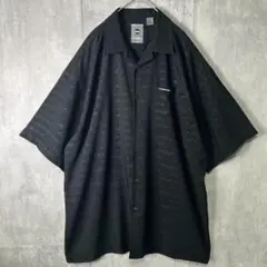90s hiphop 総柄 オープンカラーシャツ B系 黒 2XL