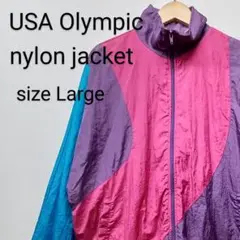 USA Olympic ナイロンジャケット L ウインドブレーカー カラフル