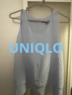 ●匿名配送●UNIQLOユニクロノースリーブブラウスライトブルーMサイズ