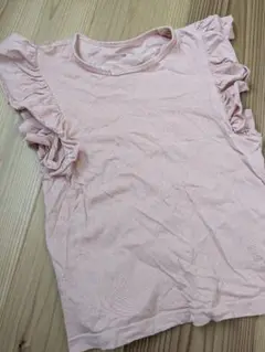 フリル付きピンクTシャツ 130cm