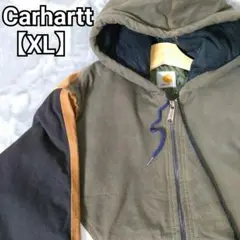 【Carhartt】US輸入レア再構築ジャケットXLマルチカラー緑カーキ白希少