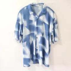 AZUL BY MOUSSY パワーネット総柄シャツ ブルー カットソー