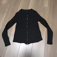 アダ 黒ニット ジップアップセーター タイト
