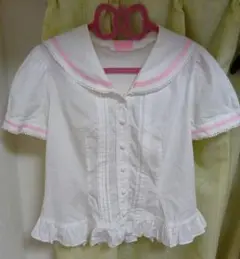Angelic Pretty セーラーブラウス(ホワイト×ピンク) ※欠品難あり