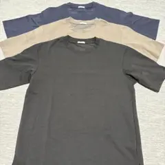 美品★GU ジーユー 半袖Tシャツ Ｓ　黒 ネイビー ブラウン