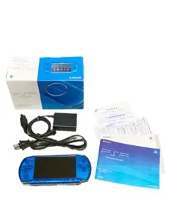 美品! PSP 3000 バイラントブルー 4GBメモリースティック付