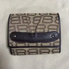 BALENCIAGA バレンシアガ 折り財布 キャンバス×レザー